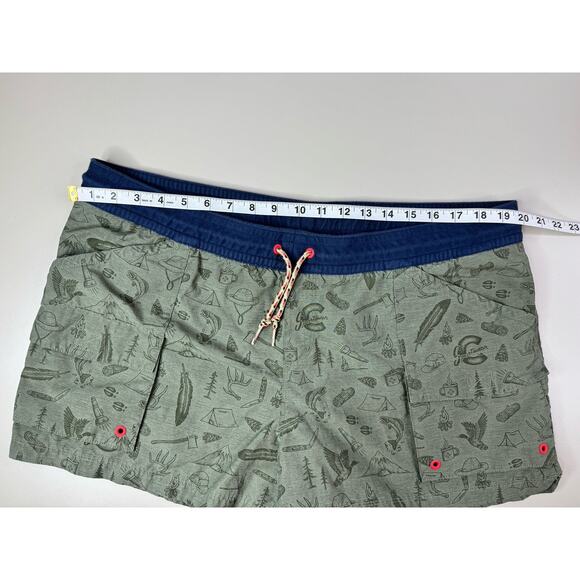 Columbia Womens Hiking Shorts XL Green Organic Cotton Camping Print Outdoor GORP - Picture 2 of 13